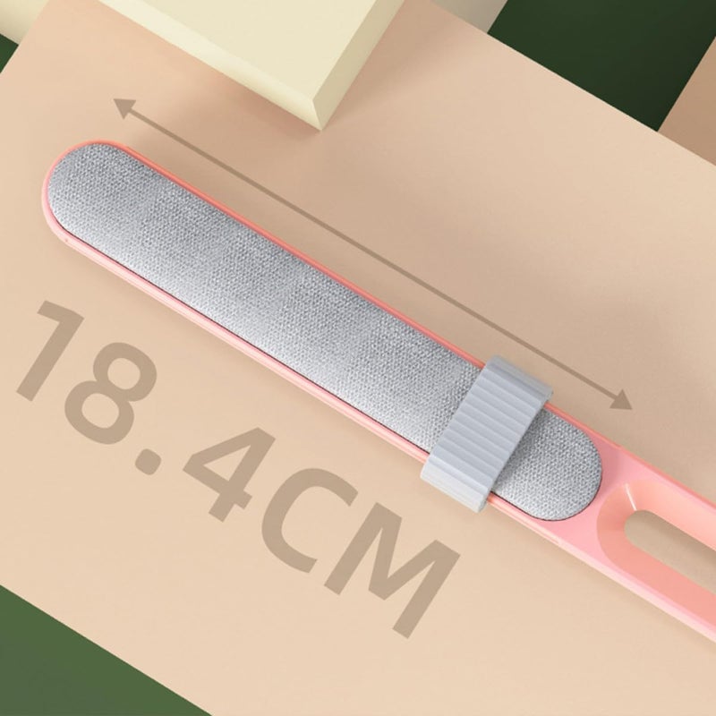 Double-Sided Electrostatic Lint Remover Brush for Clothes and Pet Hair Portable Hair Removing Brush with Fluorescent Pink Handle for Household Cleaning - Image 5