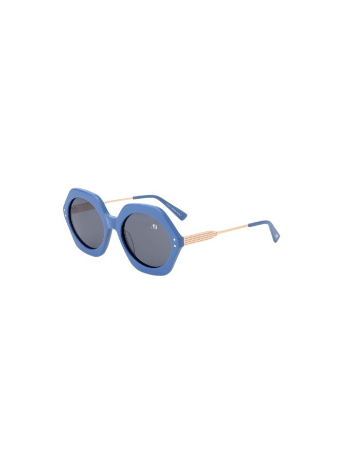 Kemet Eyewear Round Full Rim Women Divina Blue Black Lens 