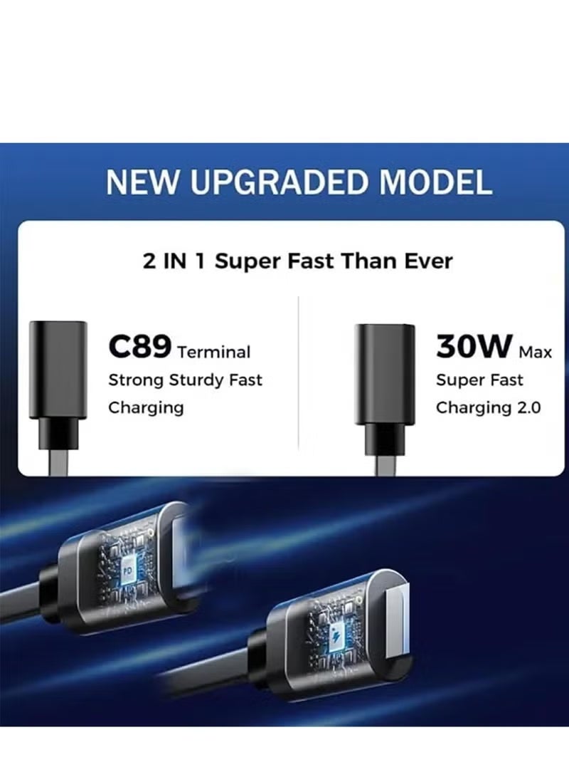 A ZONE 4 in 1 Retractable Starry Stars Proof Car Charger, Retractable Car Charger with Star Projector & LED, Fast Car Charging Phone, Retractable Car Phone Charger with Retractable Cables for Phone - Image 5