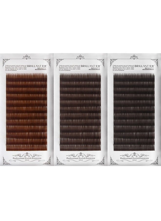 Bodermincer Scala Thickness 0.10mm C Curl Light Brown/Dark Brown/Black-Brown False lashes Individual Eyelash Extension Natural False Eyelashes (11mm, Black Brown) 