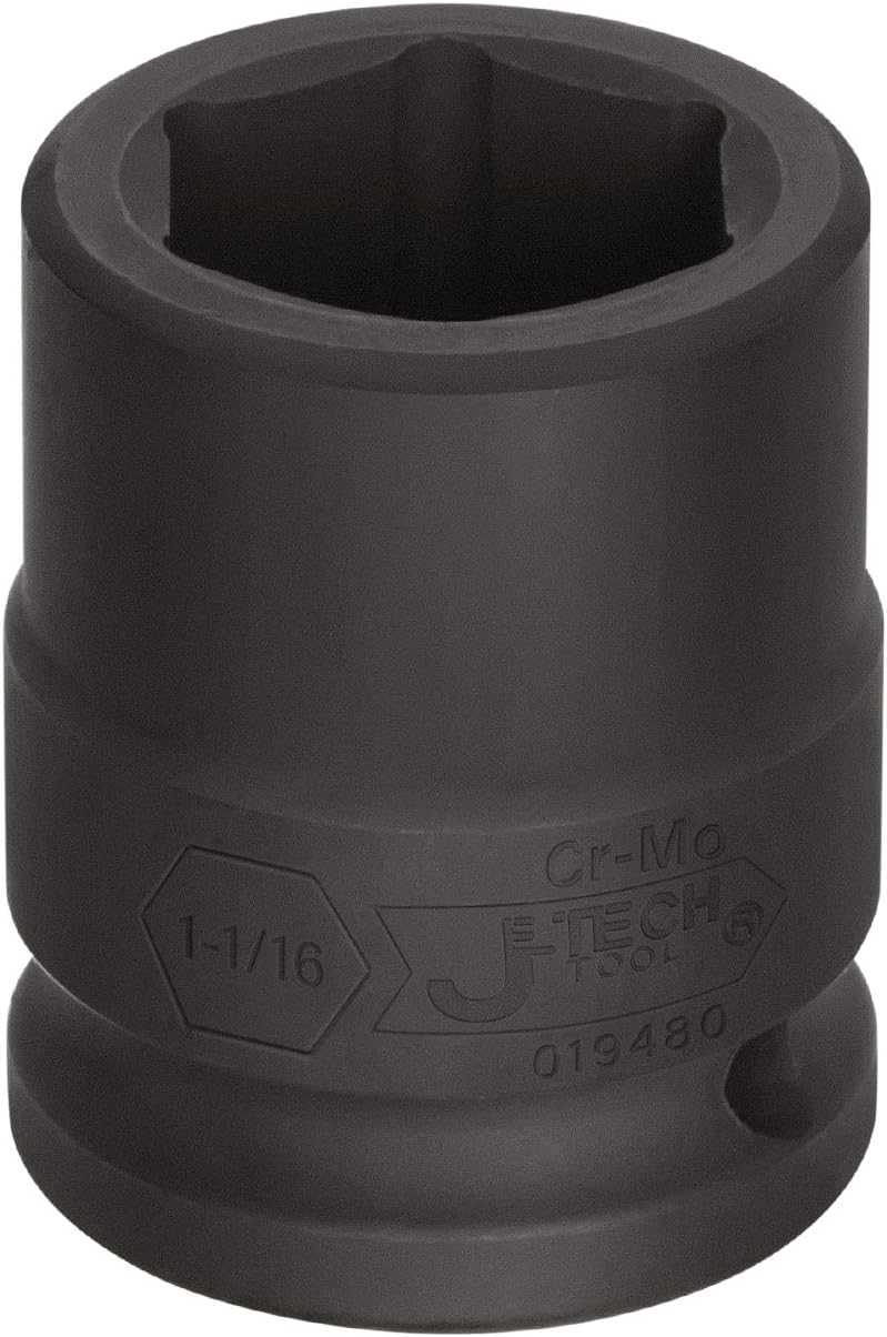 Jetech 3/4 Inch Drive 1-1/16 Inch Standard Impact Socket, Made with Chrome Molybdenum Alloy Steel, Heat Treated, 6-Point Design, SAE - Image 2