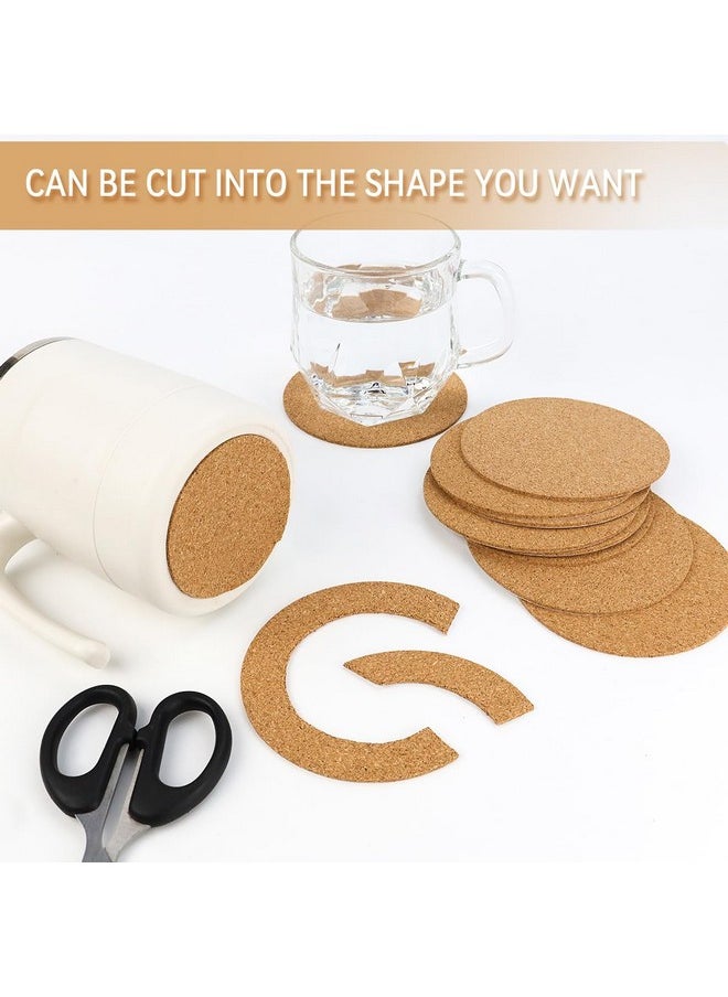Tenalleys 10 Pack Sheets Cork Coasters 4" Self-Adhesive Cork Mats Cork Backing Sheets For Diy Coasters Craft Accessories (Round)  - Image 5