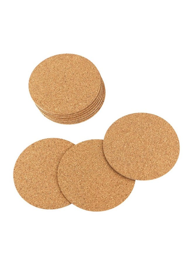 Tenalleys 10 Pack Sheets Cork Coasters 4" Self-Adhesive Cork Mats Cork Backing Sheets For Diy Coasters Craft Accessories (Round)  - Image 1