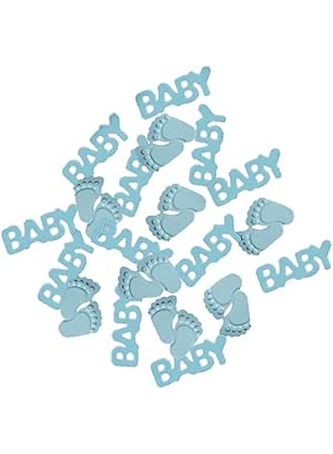 Blue Confetti Paper Scraps 30g Mixed Shapes Footprints Birthday Party Shower Decoration - Image 1
