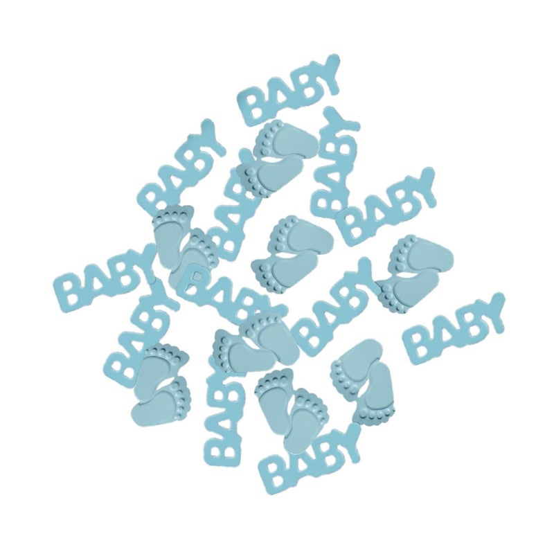 Blue Confetti Paper Scraps 30g Mixed Shapes Footprints Birthday Party Shower Decoration - Image 2