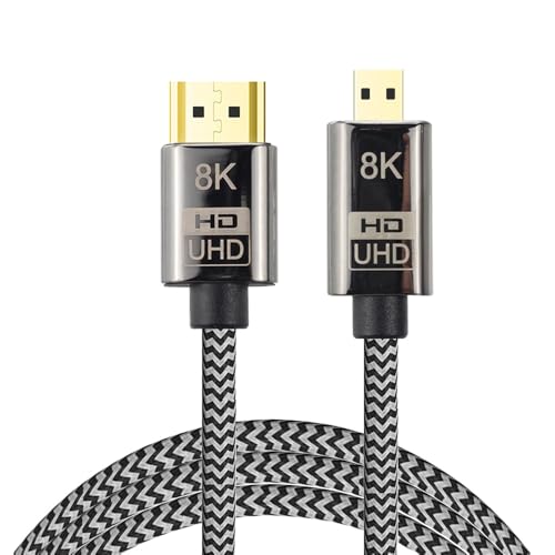 xiwai Micro HDMI to HDMI 2.1 Ultra-HD UHD 8K 60hz 4K 120hz Cable 48Gbs HDMI Cord for Camera Tablet (1.5m) - Image 1