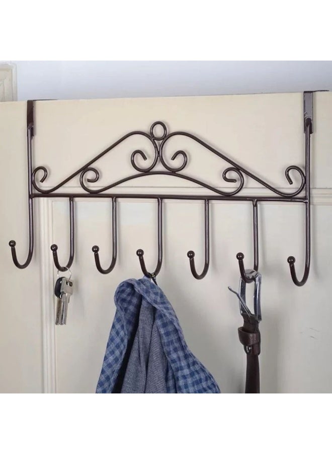 Metal door hanger 7 hooks without nails - Image 2