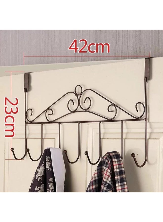 Metal door hanger 7 hooks without nails - Image 3