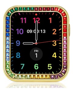 Y&D Compatible for Watch Case Suitable Iwatch 6 Generation 5/4/ 3/2/ 1 Protective 38 mm Color Diamond Gold Type Colorful Square IWatch Cover Frame with Women and Men  - Image 2