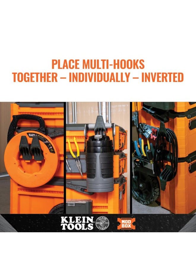 Klein Tools 54816MB MODbox Multi-Hooks, Modular Tool Storage System Side Mounting Accessory, Easy One-Handed Attachment, Versatile Hanging - Image 3