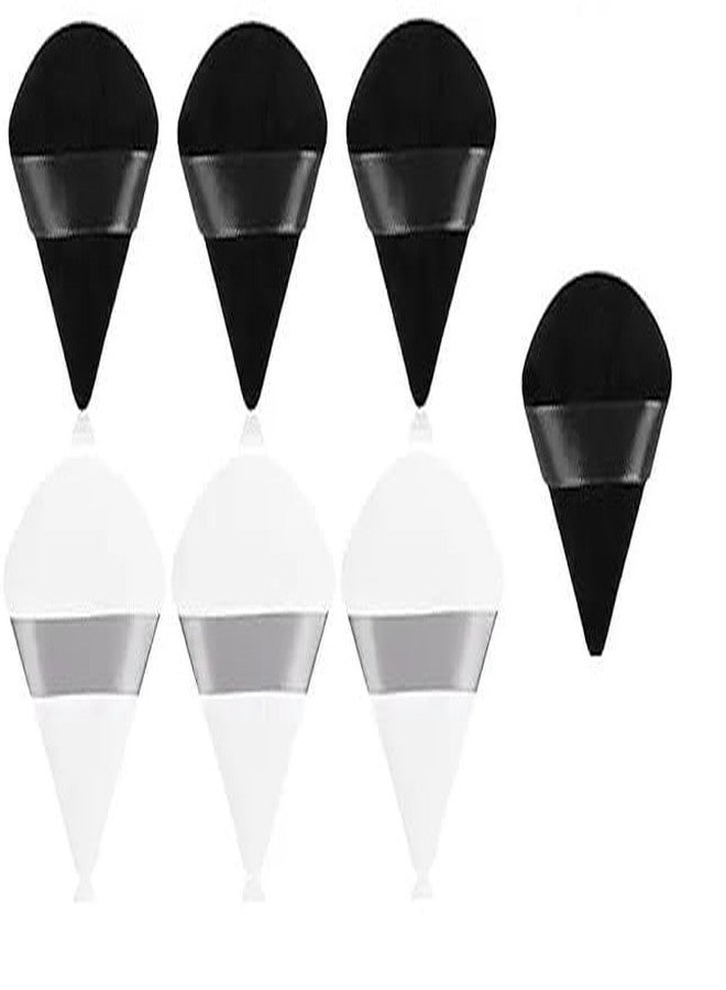 DATNASAYAD 7 Pieces Triangle Cosmetic Loose Powder Puffs Washable Reusable Soft Plush Foundation Sponge for Face Body Wet Dry Makeup Tool- Multicolor Pack of 7 - Image 1