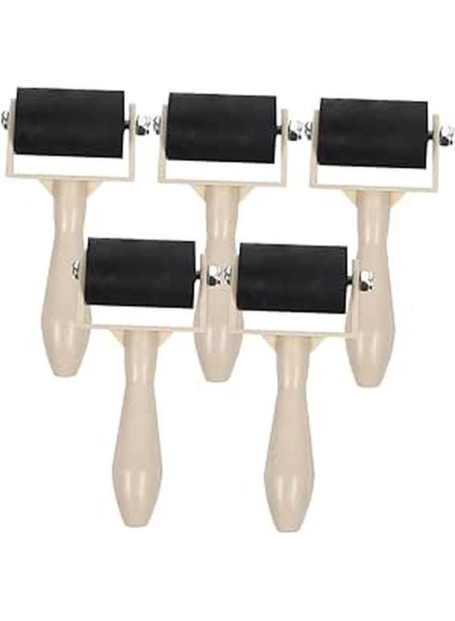 5 Pack Kids Printmaking Brayer Set Classroom Crafts Plastic Stamping Tool - Image 1