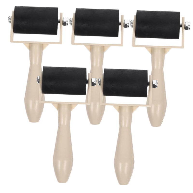 5 Pack Kids Printmaking Brayer Set Classroom Crafts Plastic Stamping Tool - Image 2