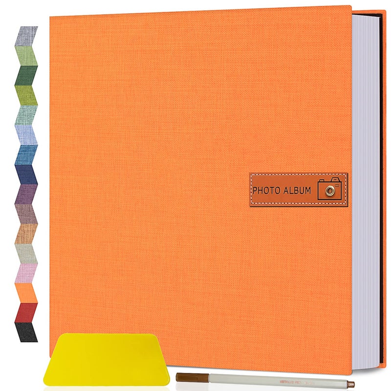 Popotop Large Photo Album Self Adhesive 4x6 5x7 8x10 Scrapbook Album DIY Picture Book Gifts for Mom Family Baby and Wedding with Metal Pen and Plastic Board - Image 1