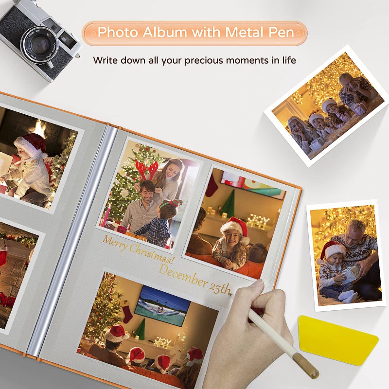 Popotop Large Photo Album Self Adhesive 4x6 5x7 8x10 Scrapbook Album DIY Picture Book Gifts for Mom Family Baby and Wedding with Metal Pen and Plastic Board - Image 5