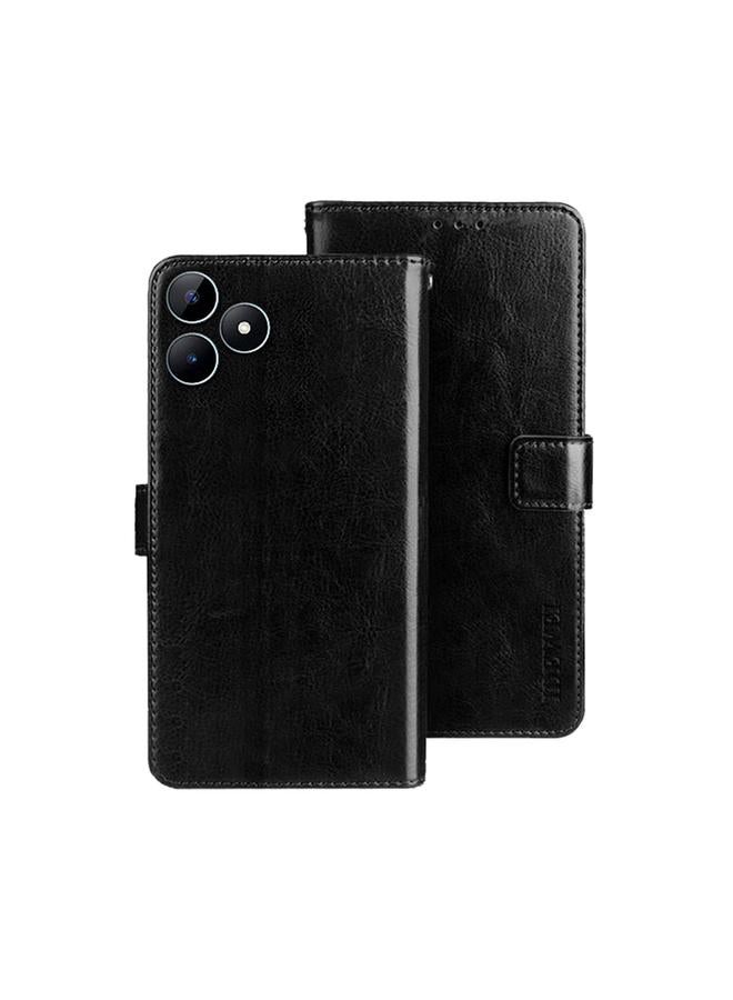 erorex For Realme Note 50 idewei Crazy Horse Texture Leather Phone Case(Black)