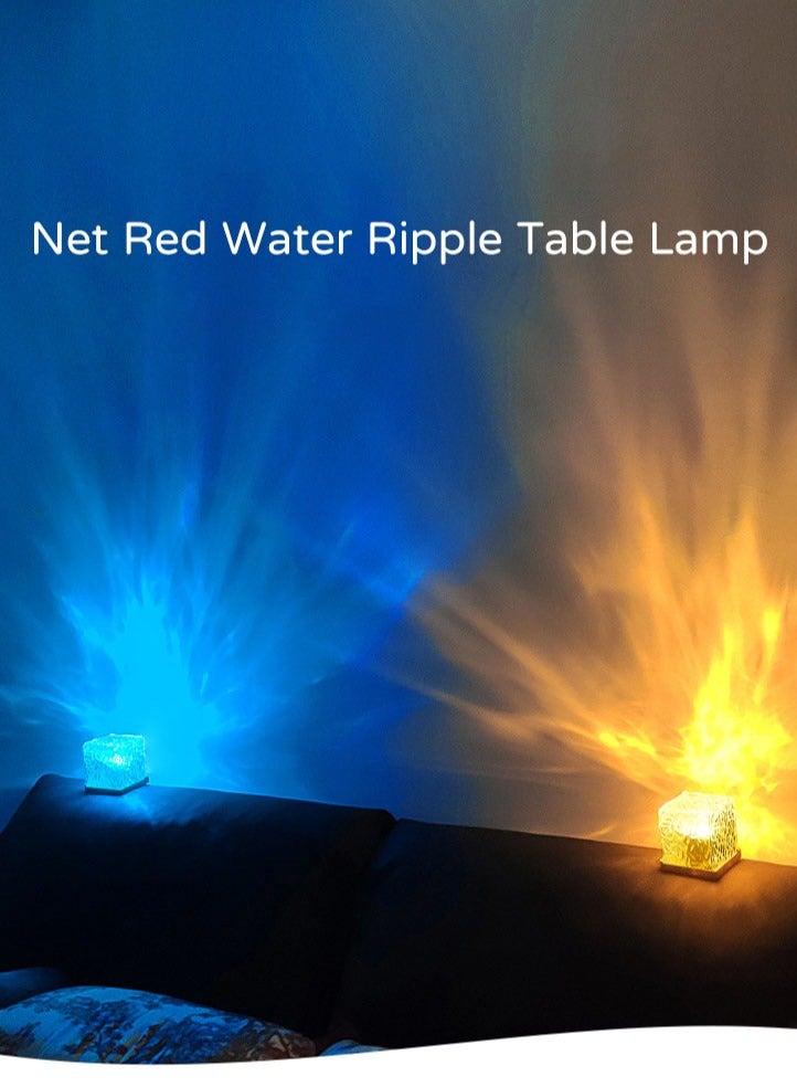 MAOGEDA Water Ripple 16 Colors Night Light Creative Bedside Flame Atmosphere Light Romantic Table Lamp Gift Starry Sky Projection Lamp, Craft Table Lamp Suitable for Bedroom Living Room Restaurant Bar Party Home Decoration, Birthday Gift, Anniversary Gift - Image 5