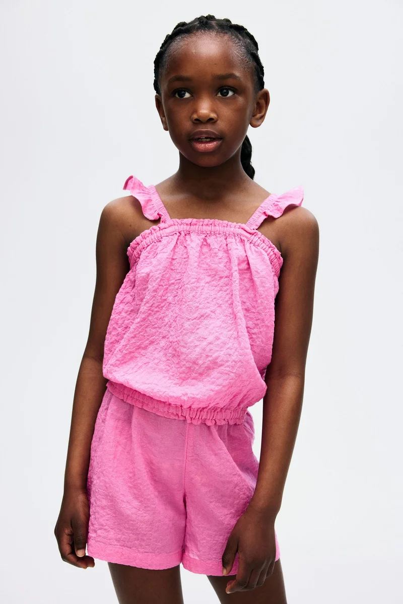 اتش اند ام طقم من نسيج القطن المجعد - قطعتين