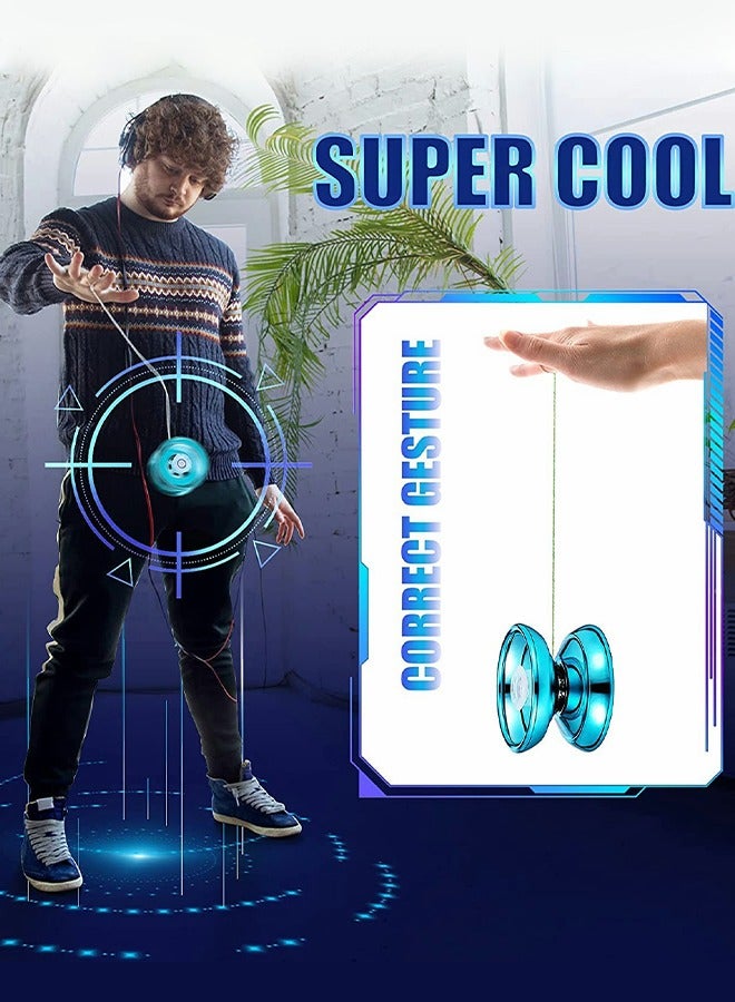 ميكسد يويو سريعة الاستجابة، يويو معدني احترافي، يويو بلاستيكي فاخر، يويو مع محمل للاعبي يويو المتقدمين + قفاز - Image 2