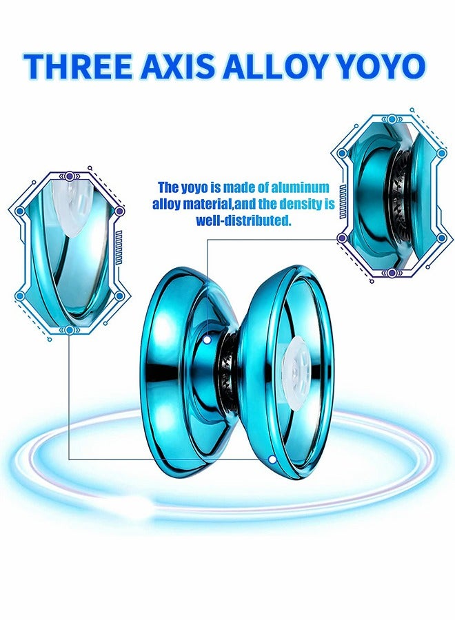ميكسد يويو سريعة الاستجابة، يويو معدني احترافي، يويو بلاستيكي فاخر، يويو مع محمل للاعبي يويو المتقدمين + قفاز - Image 4