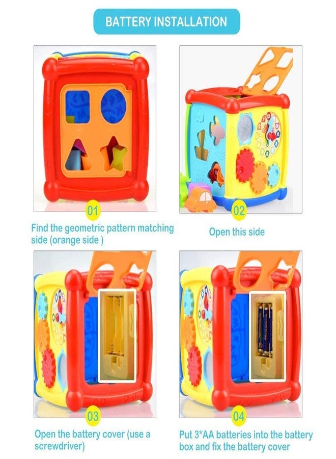 GoldiMec 6 in 1 Fancy Cube, Colorful and Attractive Musical Baby Activity Cube Toys,6 in 1 Educational & Learning Activity Cube Musical Geometric Cube Toy Blocks Math Montessory Cube (Big Size) - Image 2
