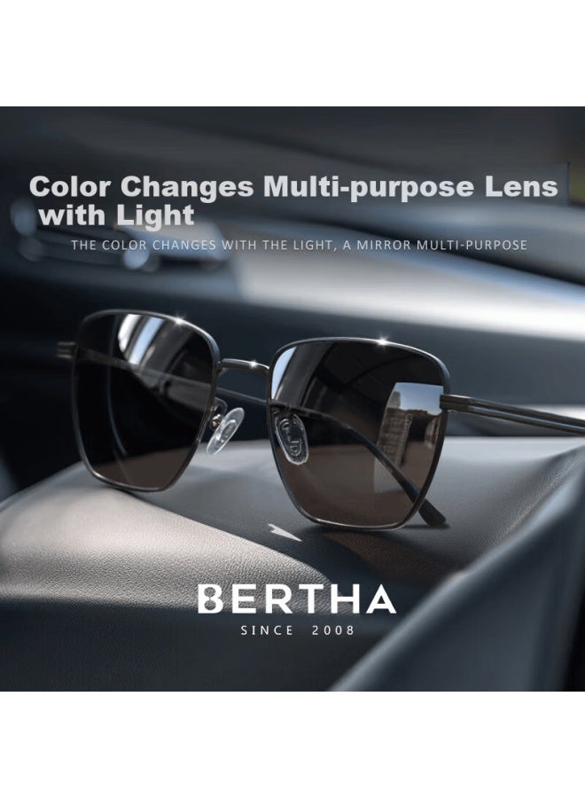 Bertha Polarized Photochromic Sungl For Men, Day And Night Driving Uv Protection Anti-glare - Image 1