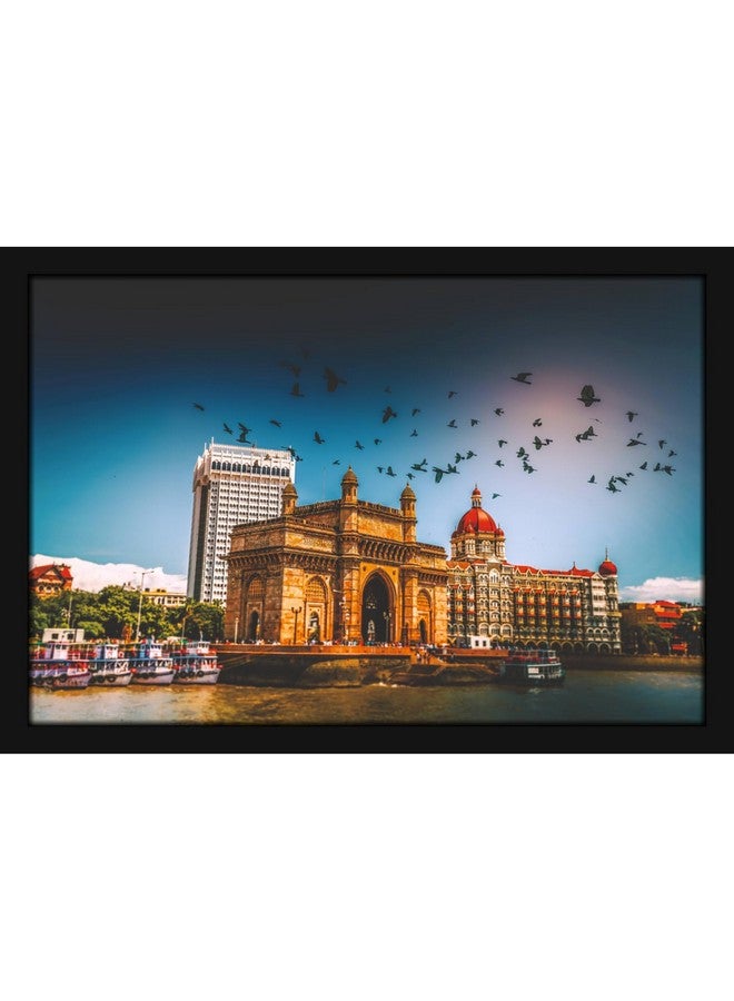 Mad Masters Gateway Of India Mumbai India Painting Hanging Photo Frame Decorative Item for Living Room, Bedroom, Home Decor and Wall Decoration (MM 1549, 8x12 Inch, Paper, Without Plexi Glass) - Image 1