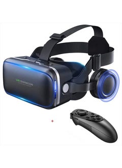 Virtual Reality VR Headset 3D Glasses Headset Helmets VR Goggles for TV, Movies & Video Games Compatible iOS, Android &Support 4.7-6.53 inch with Remote Control