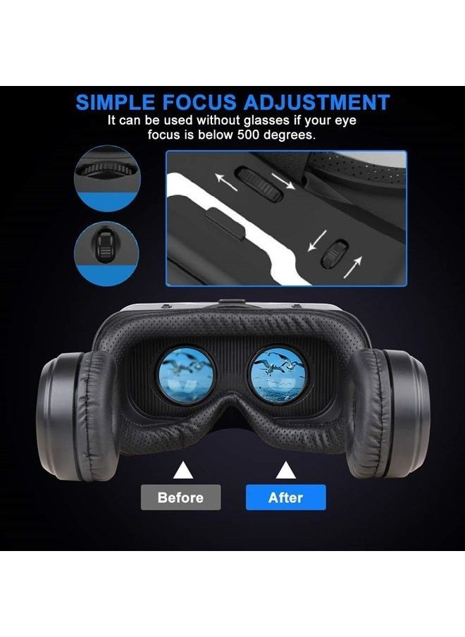 VR SHINECON - Virtual Reality VR Headset 3D Glasses Headset Helmets VR Goggles for TV, Movies & Video Games Compatible iOS, Android &Support 4.7-6.53 inch with Remote Control - Image 1