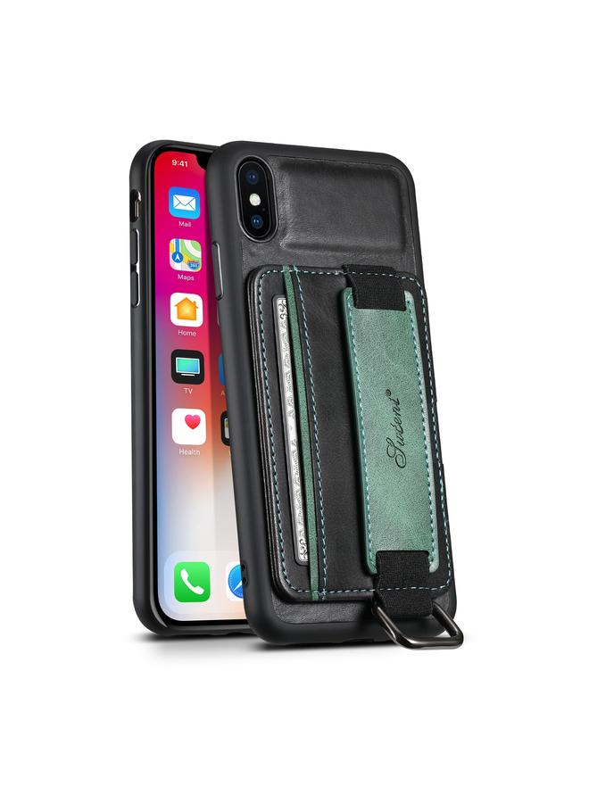 Suteni H13 Card Wallet Wrist Strap Holder PU Phone Case For iPhone XR - Image 1