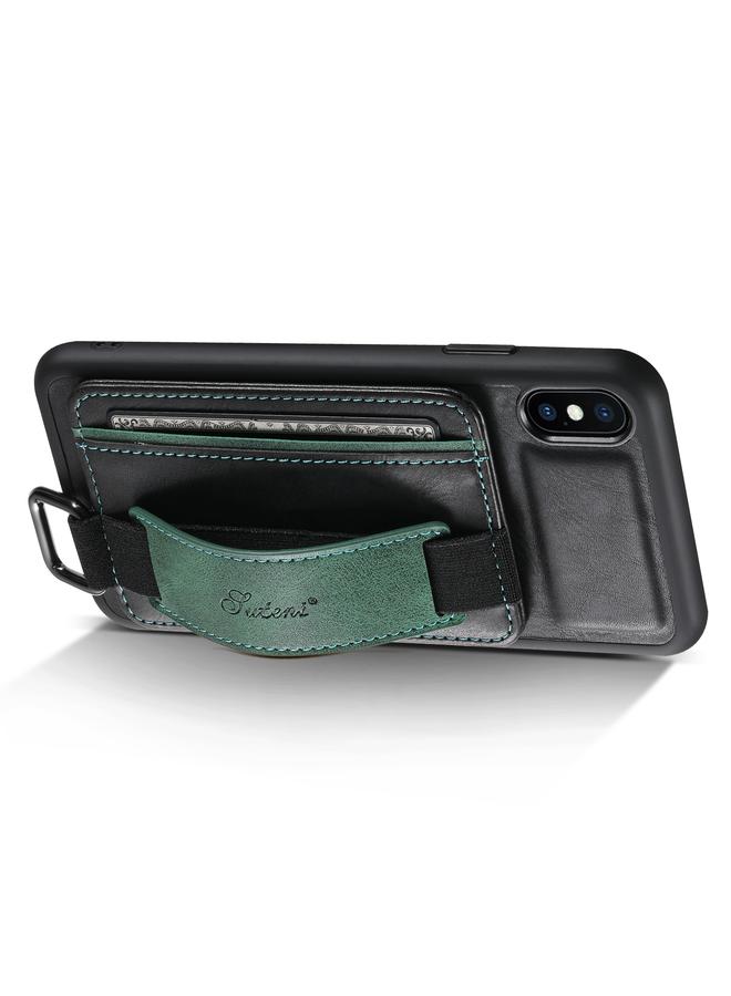 Suteni H13 Card Wallet Wrist Strap Holder PU Phone Case For iPhone XR - Image 3