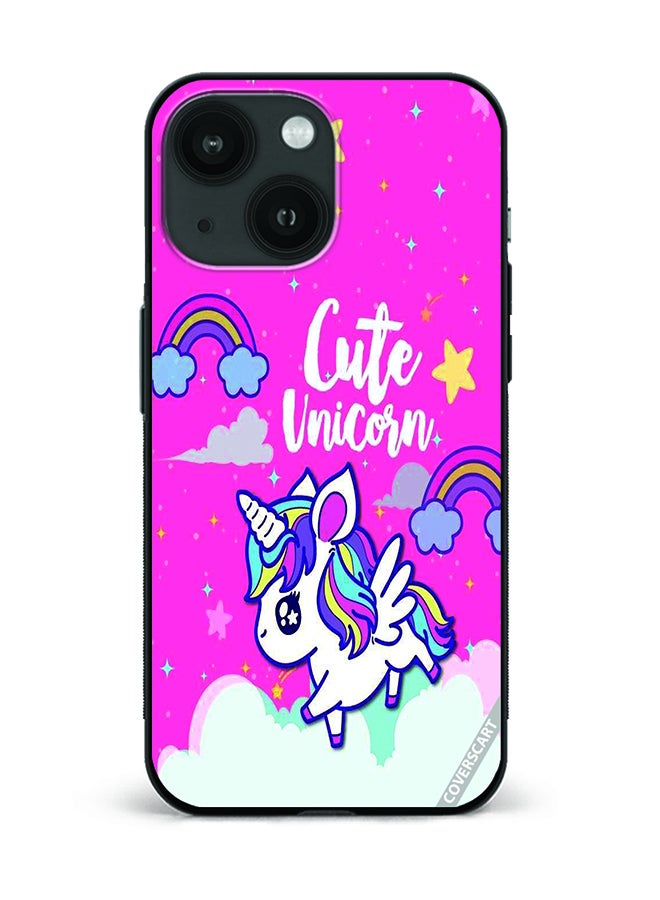 غطاء حماية لجهاز آبل آيفون 15 بتصميم يونيكورن لطيف متعدد الألوان