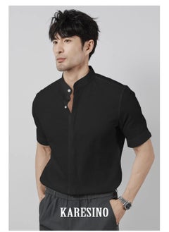 KARESINO Temperament Casual Ice Silk Short Sleeved Shirt  - Image 2