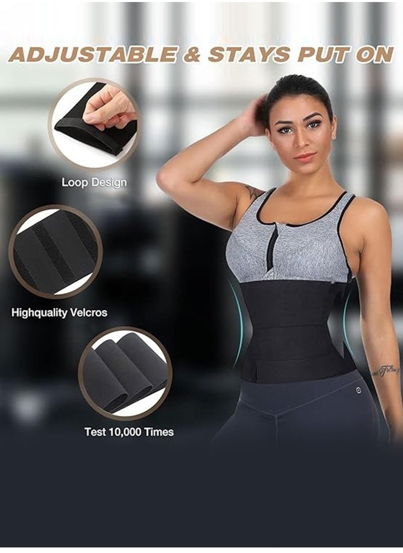 Gonice Waist Trainer Belt for Women Workouts, Body Shaping Exercise Belt for Women Lower Belly, Slimming Wrap Body Shaper, Black  - Image 3