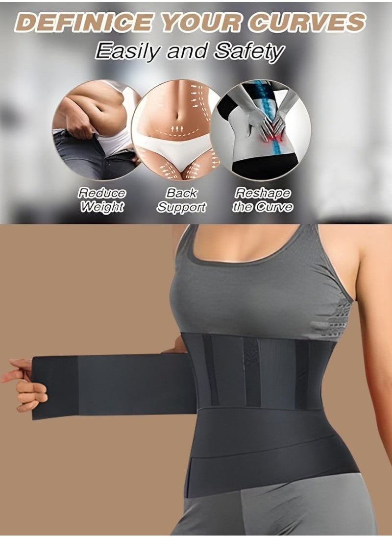 Gonice Waist Trainer Belt for Women Workouts, Body Shaping Exercise Belt for Women Lower Belly, Slimming Wrap Body Shaper, Black  - Image 4