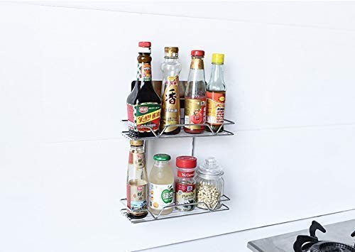 KREZON Double Layer Metal Bathroom Shelf Self Adhesive Metal Double Layer Bathroom Shelves Rack Organizer Wall Mounted Multipurpose Shelves Bathroom Toilet Storage Holder Stand1PC - Image 5