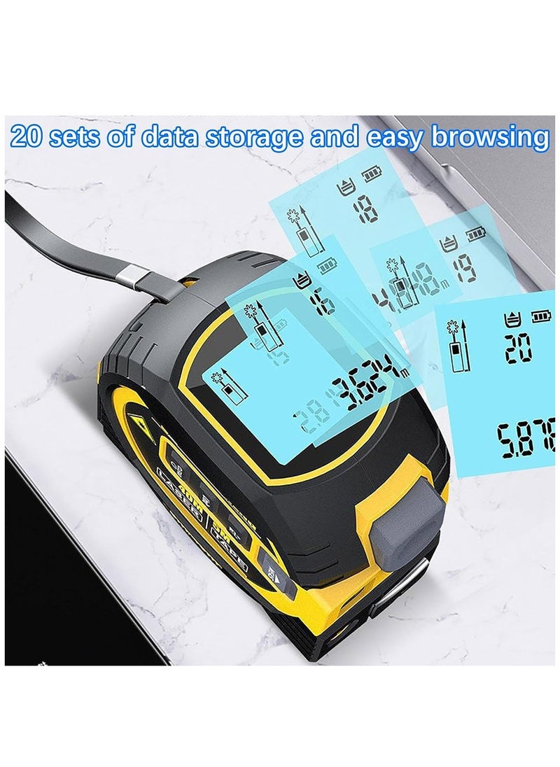 HongSheng Measurin Sight 3-in-1 Infrared Laser Tape Measuring, 60M Laser Measurement Tool, Portable 3-in-1 Infrared Laser Tape Measuring, Handheld Electronic Digital Tape Measure with LED Display（Blue）  - Image 4