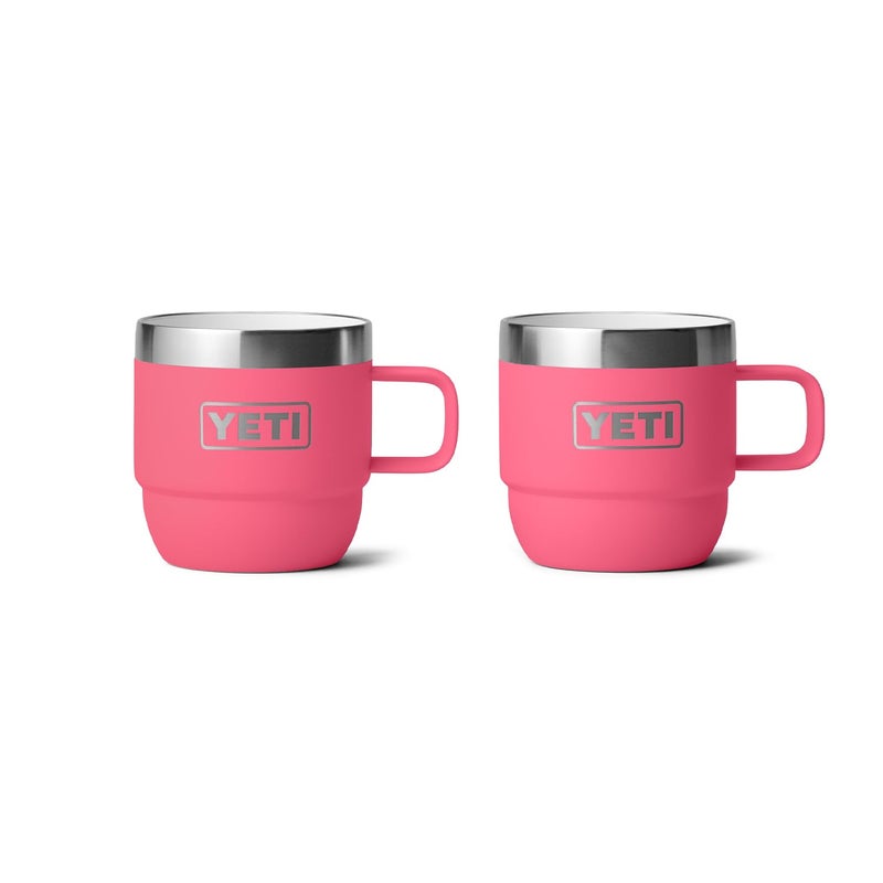 YETI Rambler 6 oz Stackable Mug, Stainless Steel, Vacuum Insulated Espresso/Coffee Mug, 2 Pack, Tropical Pink - Image 1