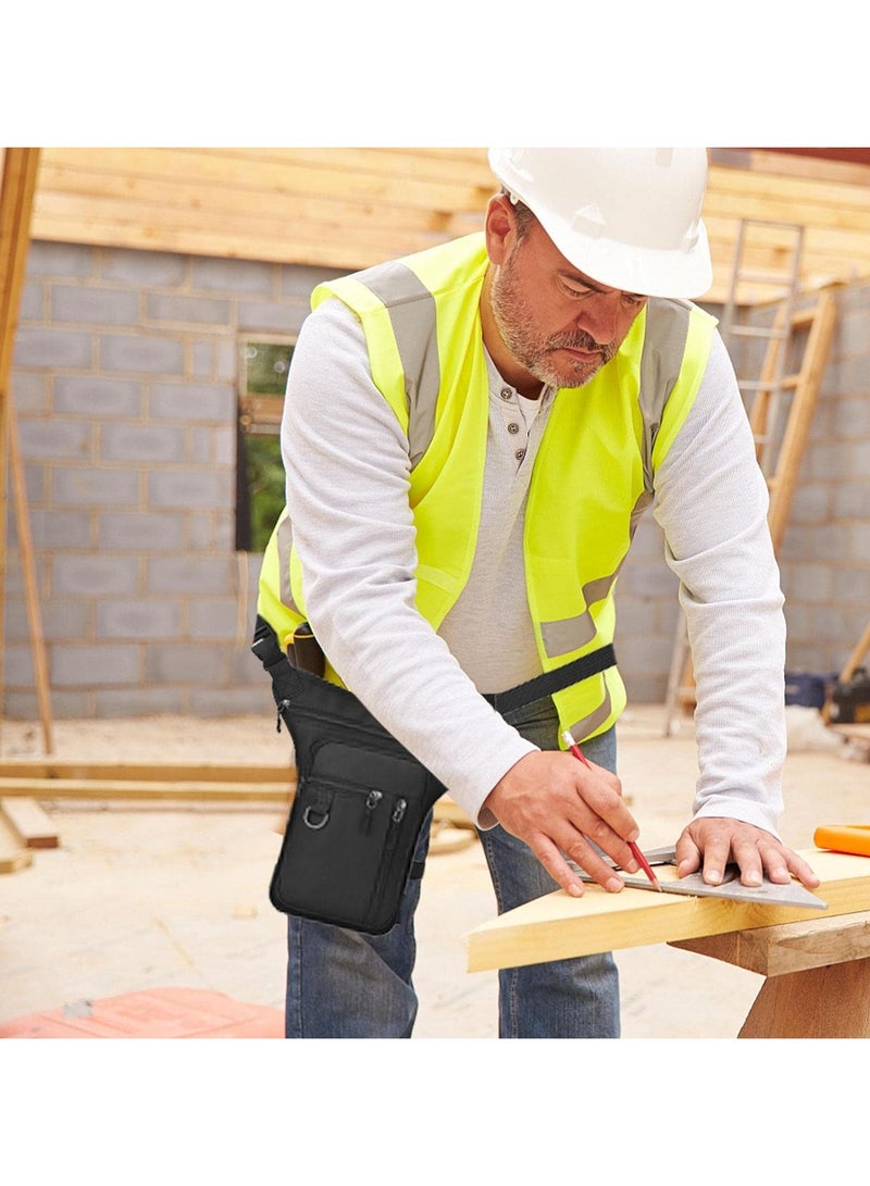 general |Men's and Women's Thigh Pouch Outdoor Motorcycle Riding Hiking Waist Pack Travel Bag Universal, Black - Image 2