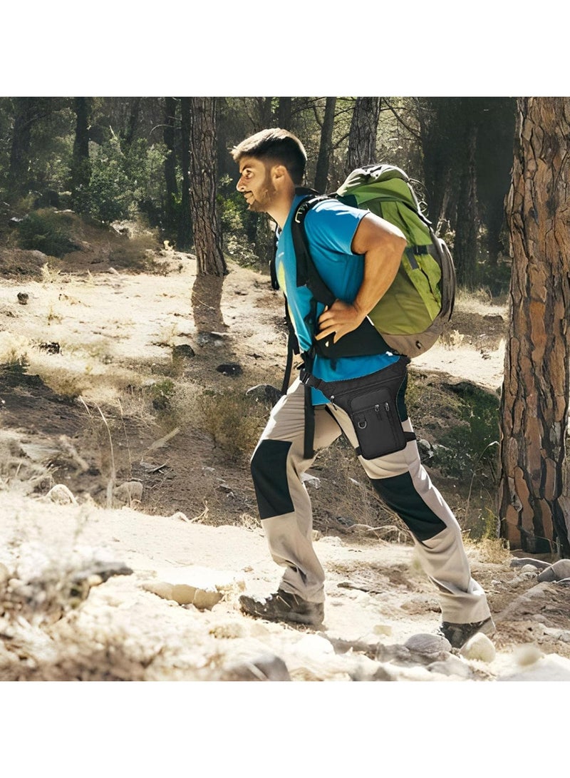 general |Men's and Women's Thigh Pouch Outdoor Motorcycle Riding Hiking Waist Pack Travel Bag Universal, Black - Image 3