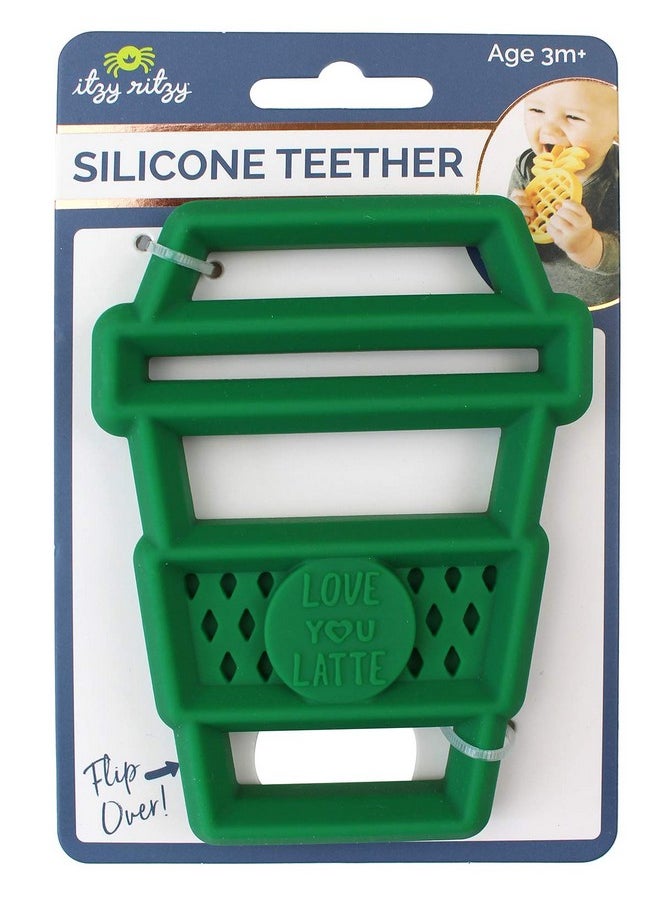 Itzy Ritzy Itzy Ritzy Silicone Baby Teether - BPA-Free Infant Teether with Easy-to-Hold Design & Textured Back Side to Massage & Soothe Sore, Swollen Gums - Teething Toy for 3 Months & Up - Latte  - Image 1