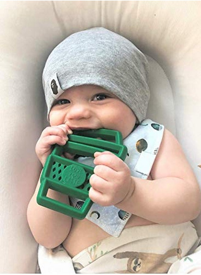 Itzy Ritzy Itzy Ritzy Silicone Baby Teether - BPA-Free Infant Teether with Easy-to-Hold Design & Textured Back Side to Massage & Soothe Sore, Swollen Gums - Teething Toy for 3 Months & Up - Latte  - Image 2