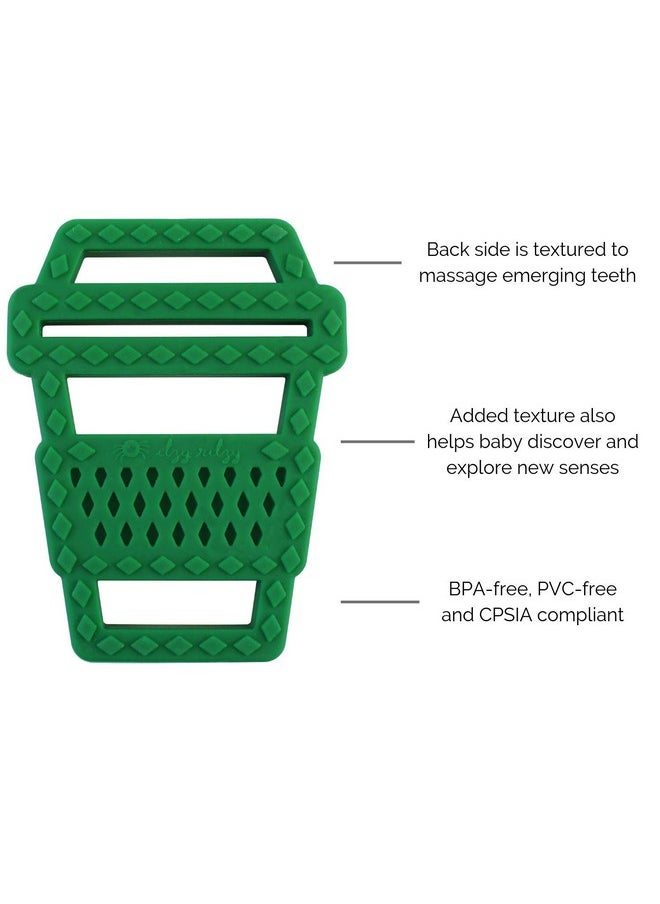 Itzy Ritzy Itzy Ritzy Silicone Baby Teether - BPA-Free Infant Teether with Easy-to-Hold Design & Textured Back Side to Massage & Soothe Sore, Swollen Gums - Teething Toy for 3 Months & Up - Latte  - Image 4