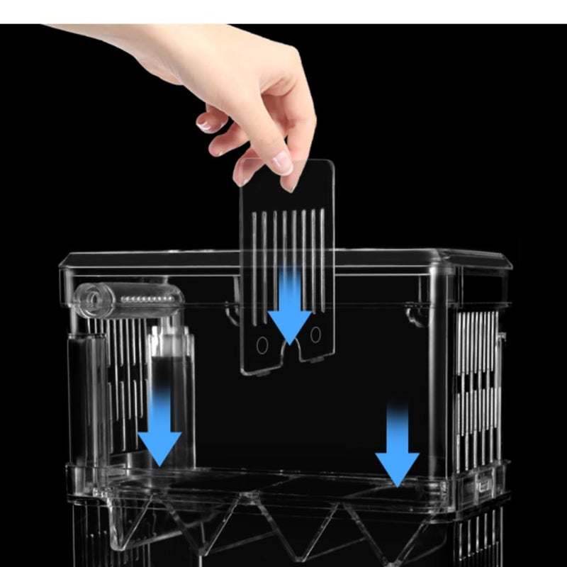 VAYINATO Petzlifeworld Double Deck Isolation Breeding Box For Aquarium Fish Breeding Acrylic Aquarium Hatchery Incubator With Divider For Seperating Small Fish | Can Connected To Air Pump - Image 2