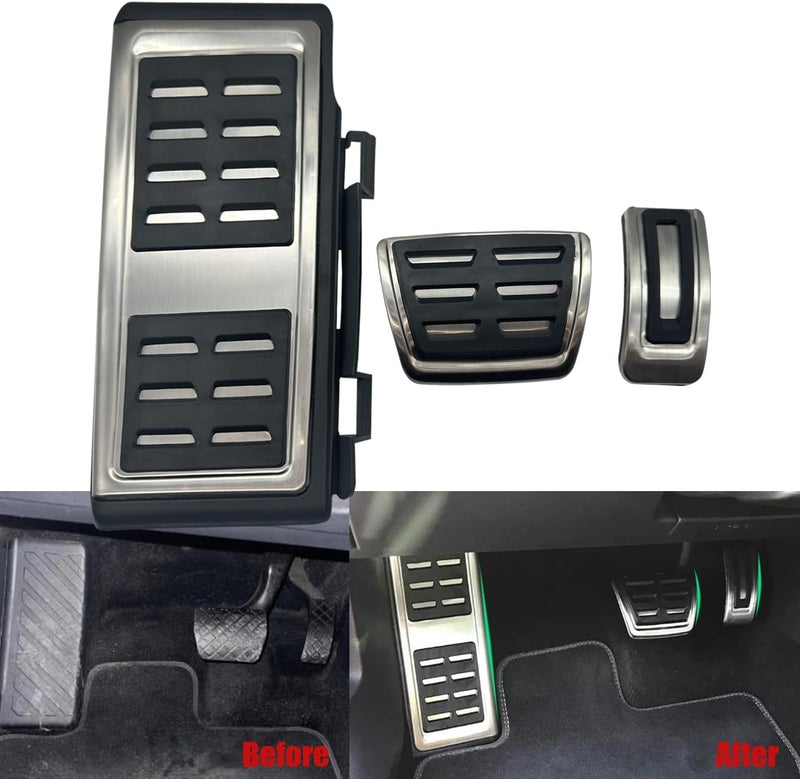 Rxmgf Foot Pedal kit Compatible with Volkswagen Golf Polo Atlas Tiguan,Compatible with Audi A3 Q2 Q3,Foot Rest Brake and Gas Accelerator Pedal Covers - Image 2