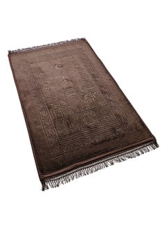 Fabienne Anti-Slip Velvet Top Foam Embossed Prayer Mat Brown 80x120 cm  - Image 2