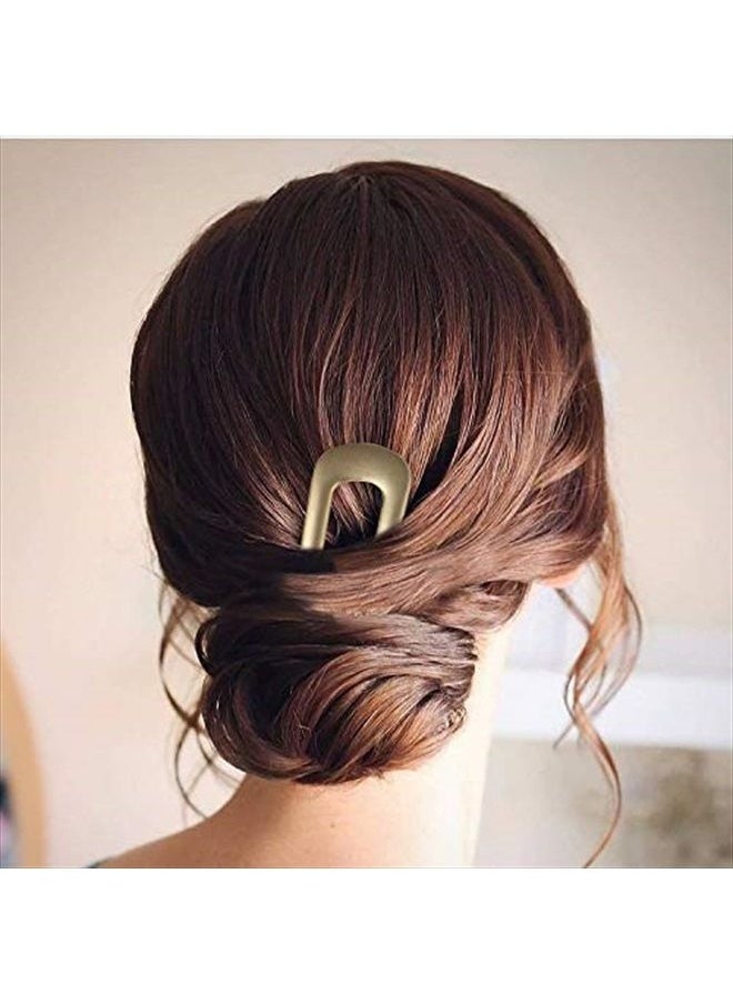 FRDTLUTHW - Large French Hair Pins Metal U-Shaped Hair Sticks (B.Gold&Silver1) - Image 1