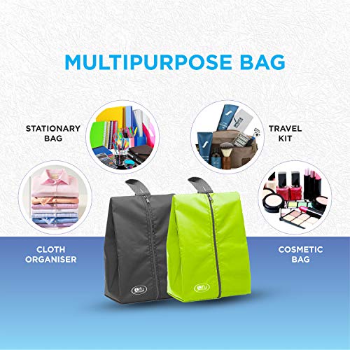 Lify Shoe Storage Organizer Bags Set, Water-Resistant Nylon Fabric with Sturdy Zipper for Traveling (6 Pack) (Black- 6Pcs) - Image 2