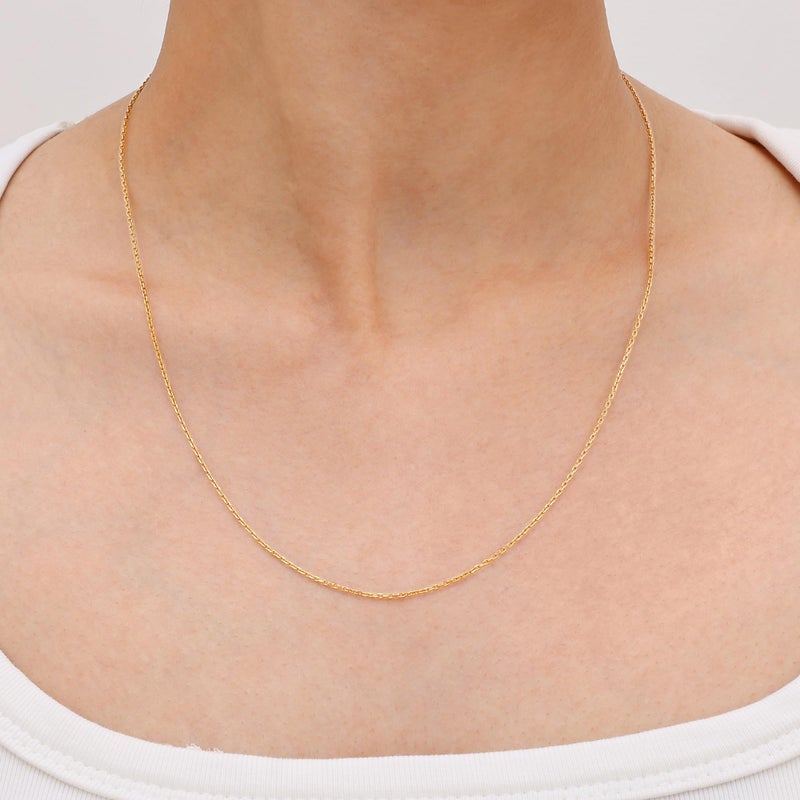 Gacimy Chain Necklace for Women, 14K Gold Plated Cable Chain for Women, 1.1mm Thin Dainty Necklace Chains 18 Inch - Image 2