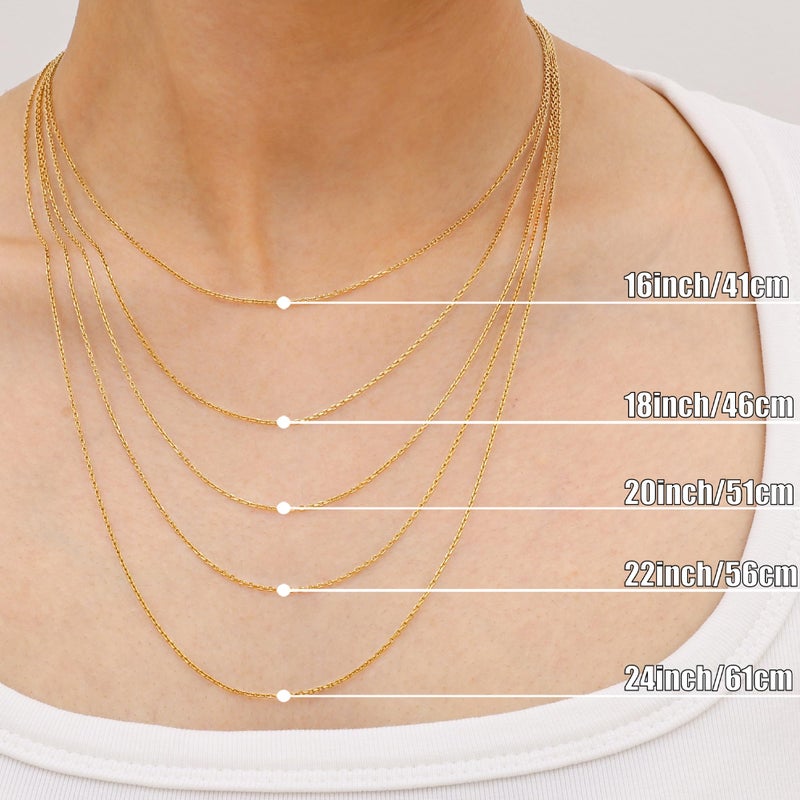 Gacimy Chain Necklace for Women, 14K Gold Plated Cable Chain for Women, 1.1mm Thin Dainty Necklace Chains 18 Inch - Image 3